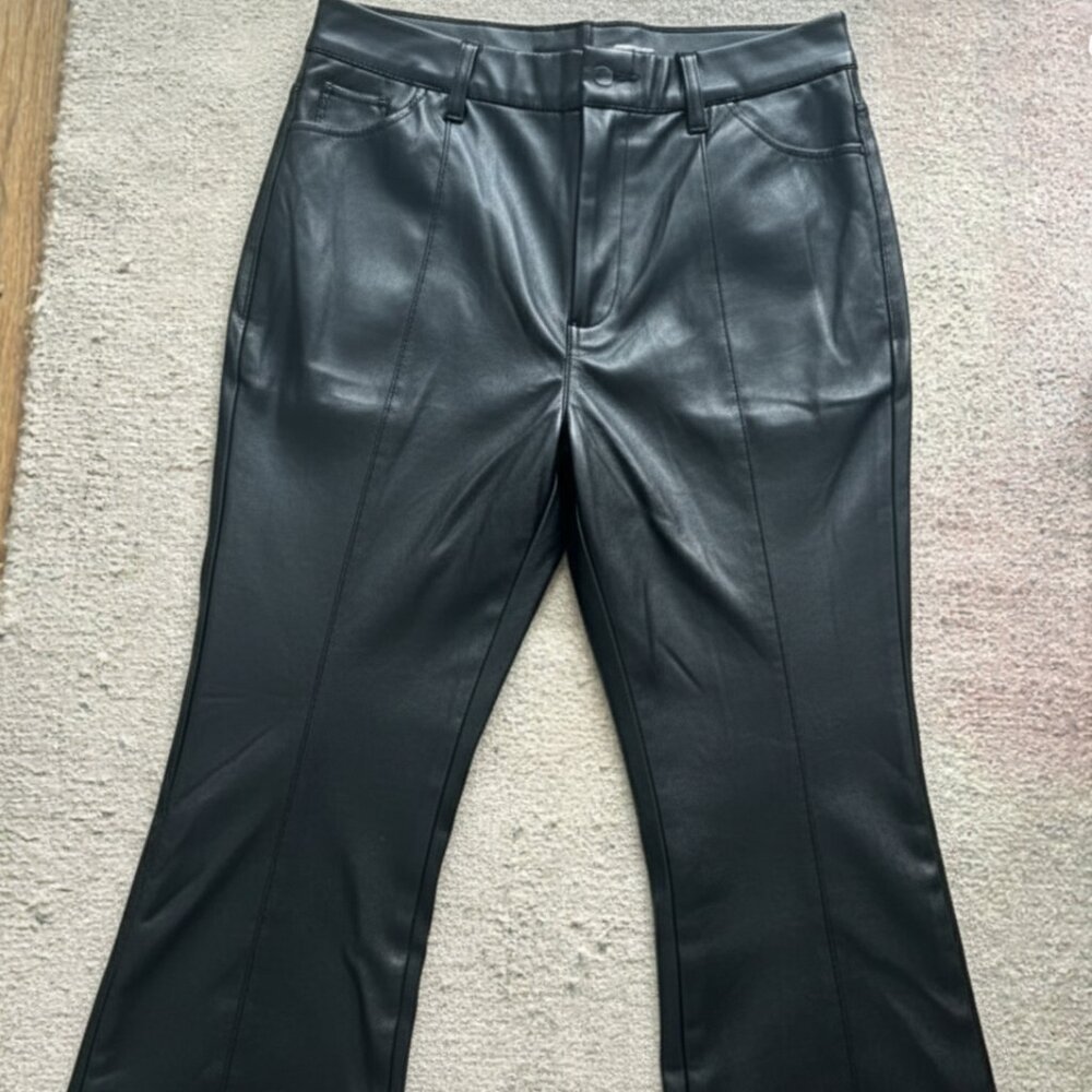 Avec Les Filles Faux for Anthropologie Leather Flare Pants - Size 12